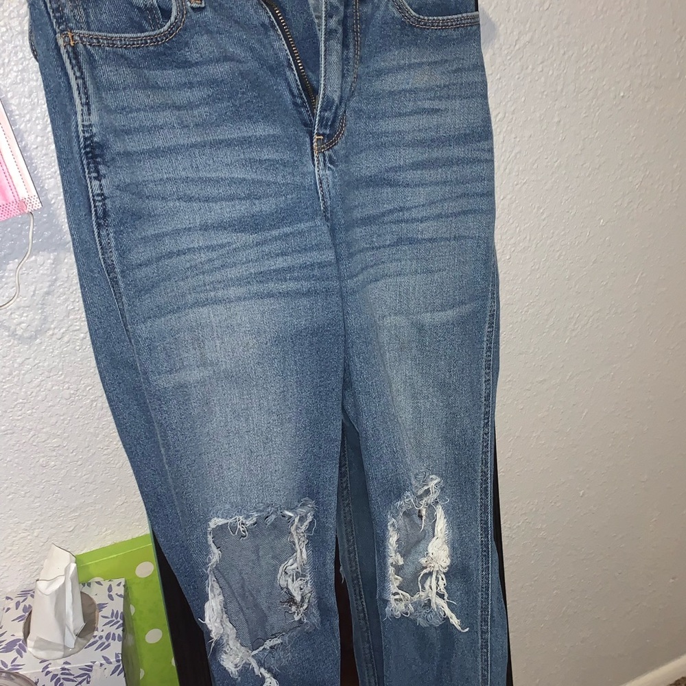 Hollister ripped mom jeans